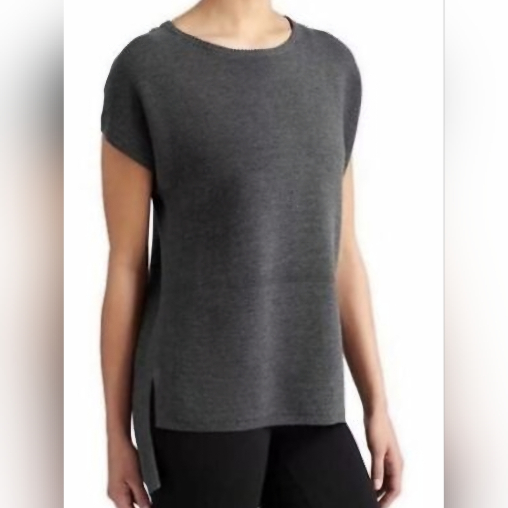 Athleta Aster Grey Ribbed Tunic‎ Hi-low Top Sz XS